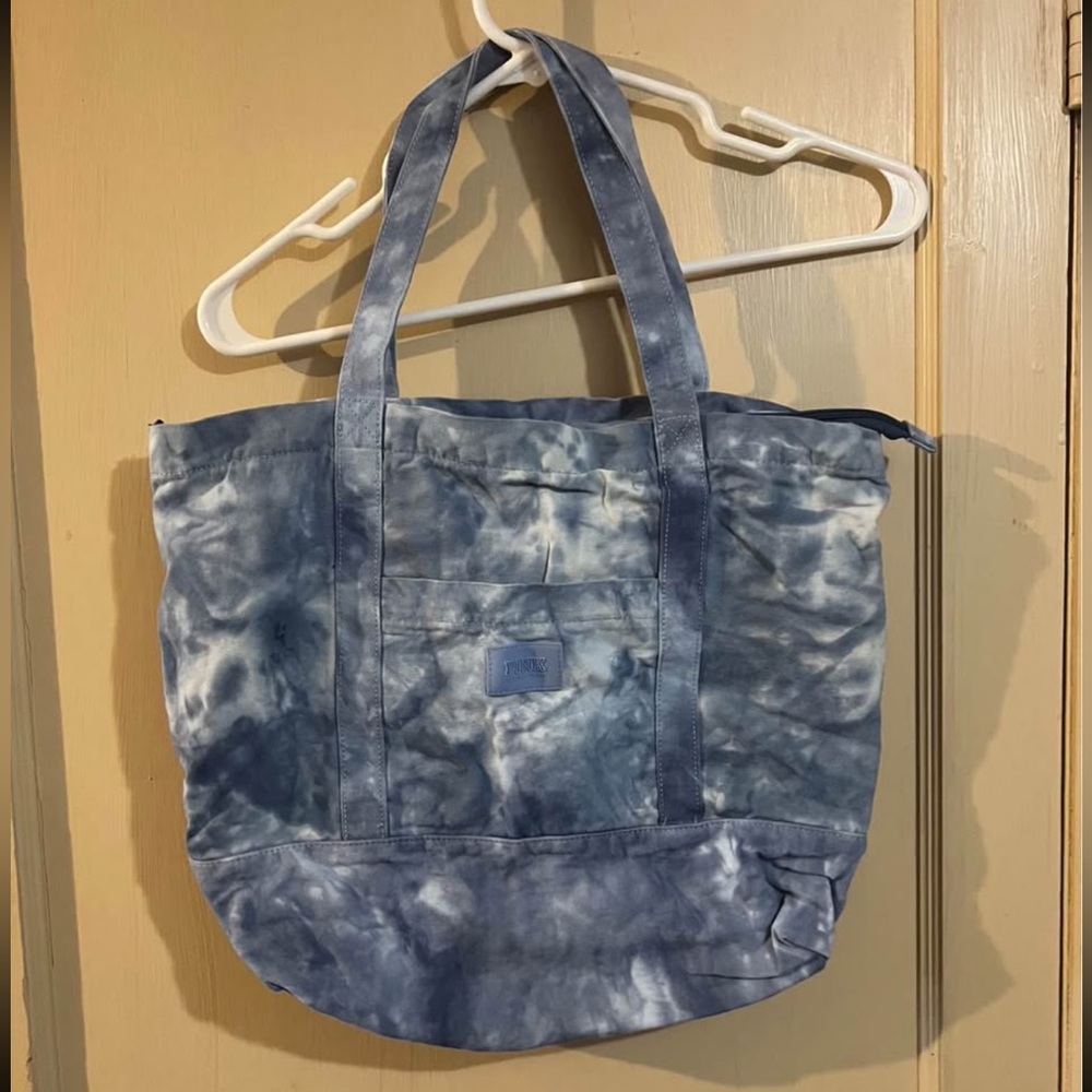 PINK Blue Tie-Dye Tote Bag